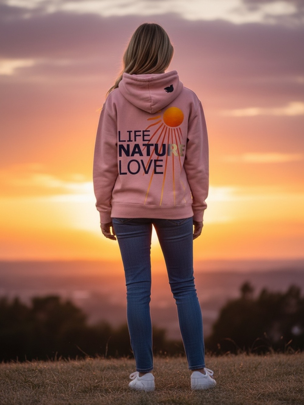 Freecity Pink Hoodie with Graphic Design